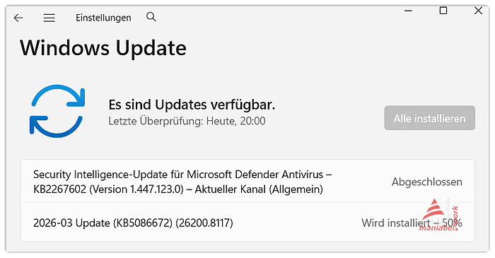 OOB-Update und Vorschau-Update - Prüfung auf Updates