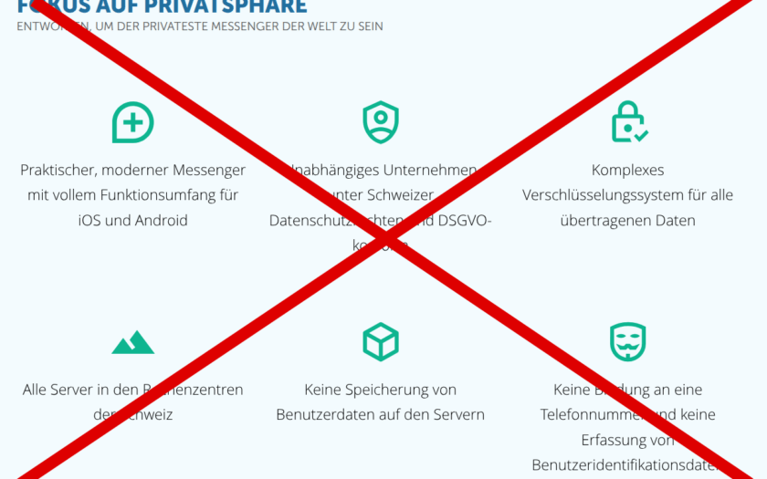 Screenshot von der Teleguard-Website über versprochene Sicherheit