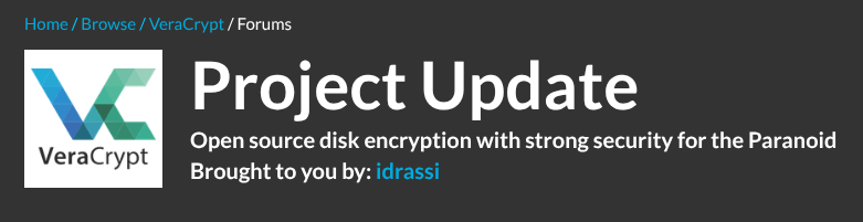 Screenshot Banner VeraCrypt Project Update