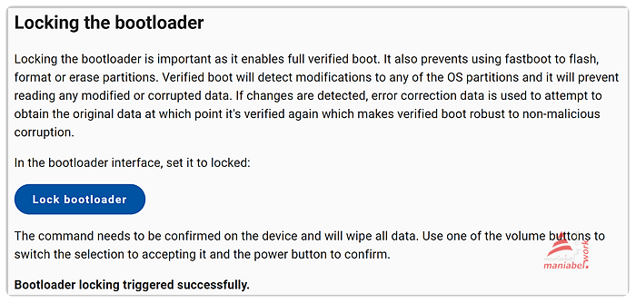 Locking Bootloader maniabel