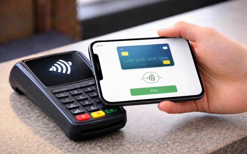 NFC-Kartenzahlung am Terminal - KIgeneriertes Bild